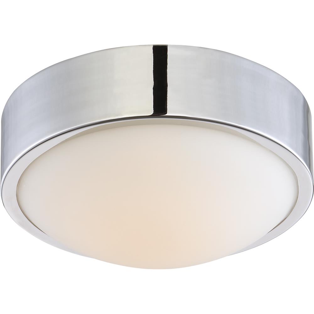 Nuvo Lighting 62/771  Perk - 9" LED Flush with White Glass in Polished Nickel Finish